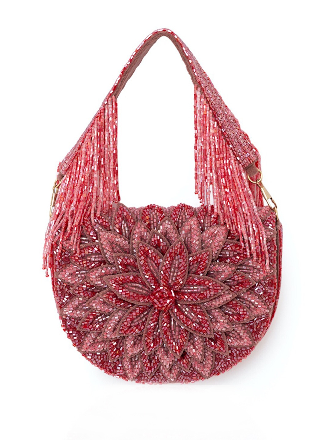 

BEAU MONDE Embellished Shoulder Strap Clutch, Red