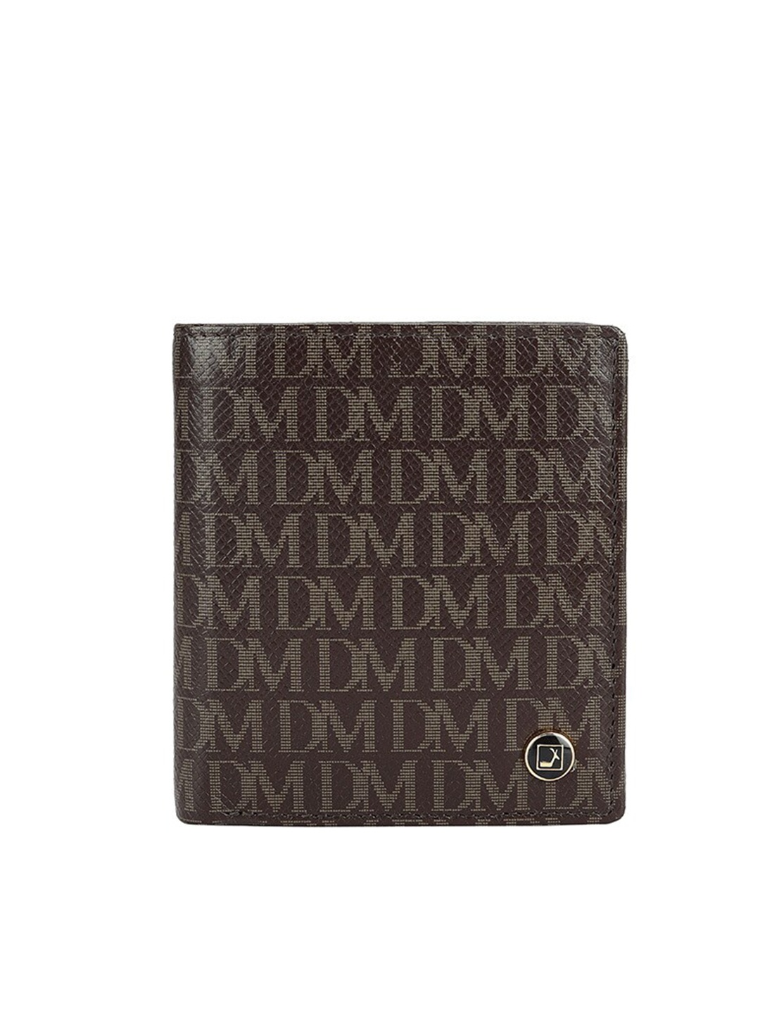 

Da Milano Men Textured Leather Two Fold Wallet, Brown