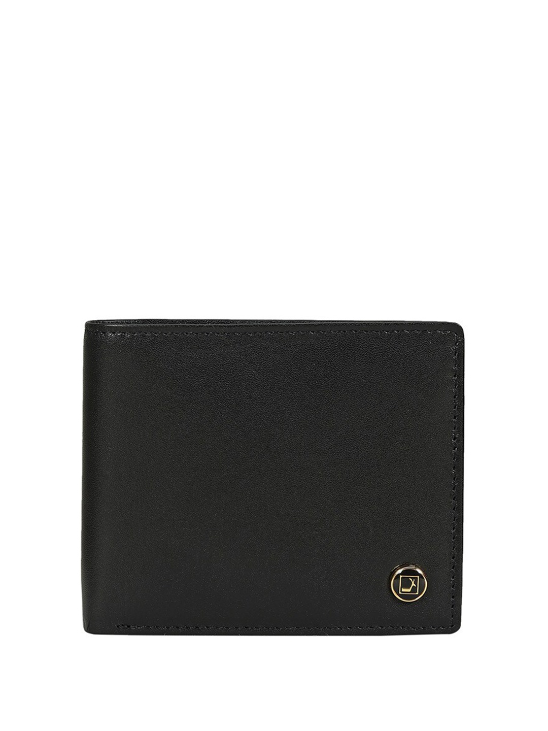 

Da Milano Men Black Textured Leather Two Fold Wallet