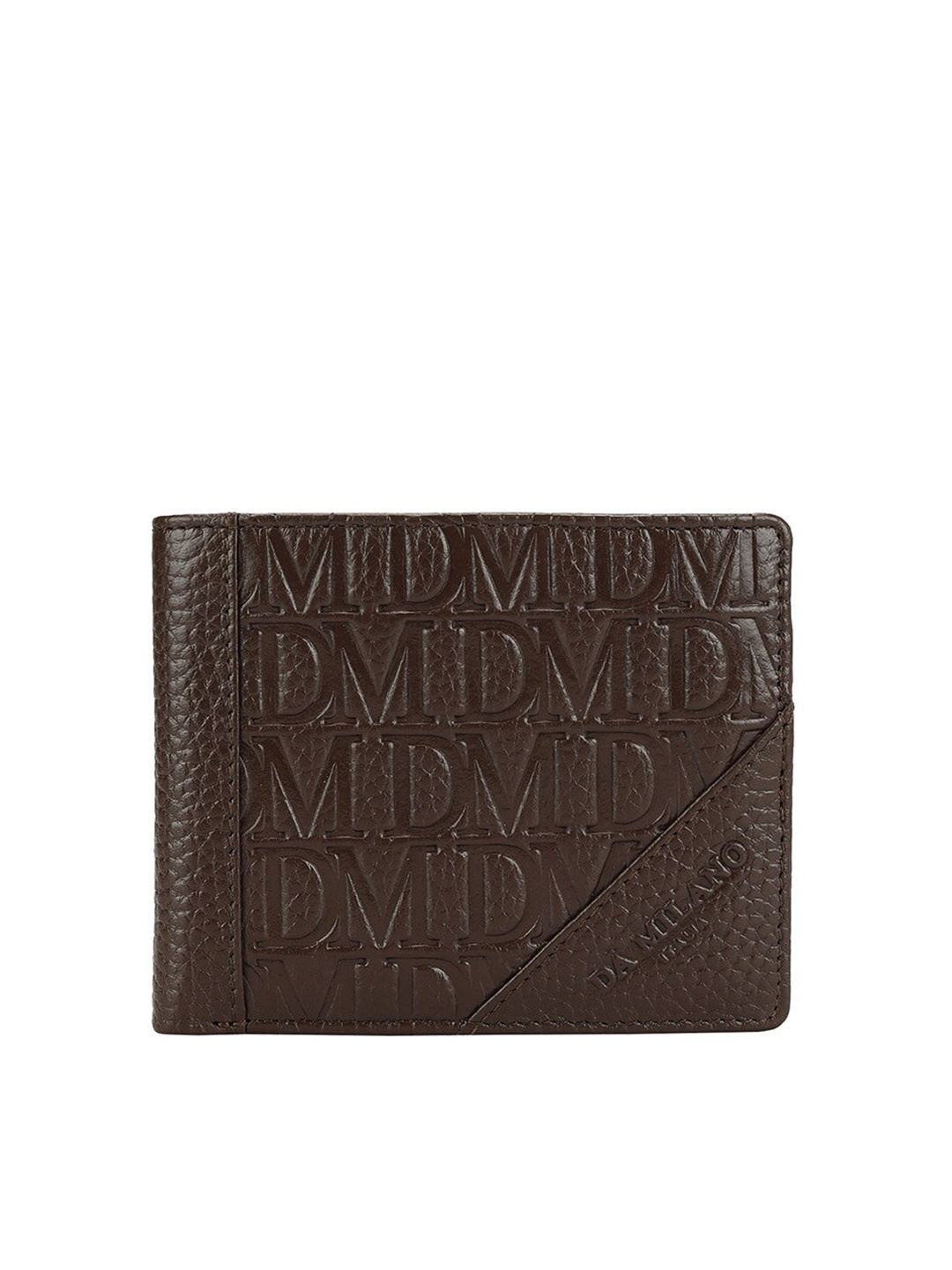 

Da Milano Textured Leather Two Fold Wallet, Brown