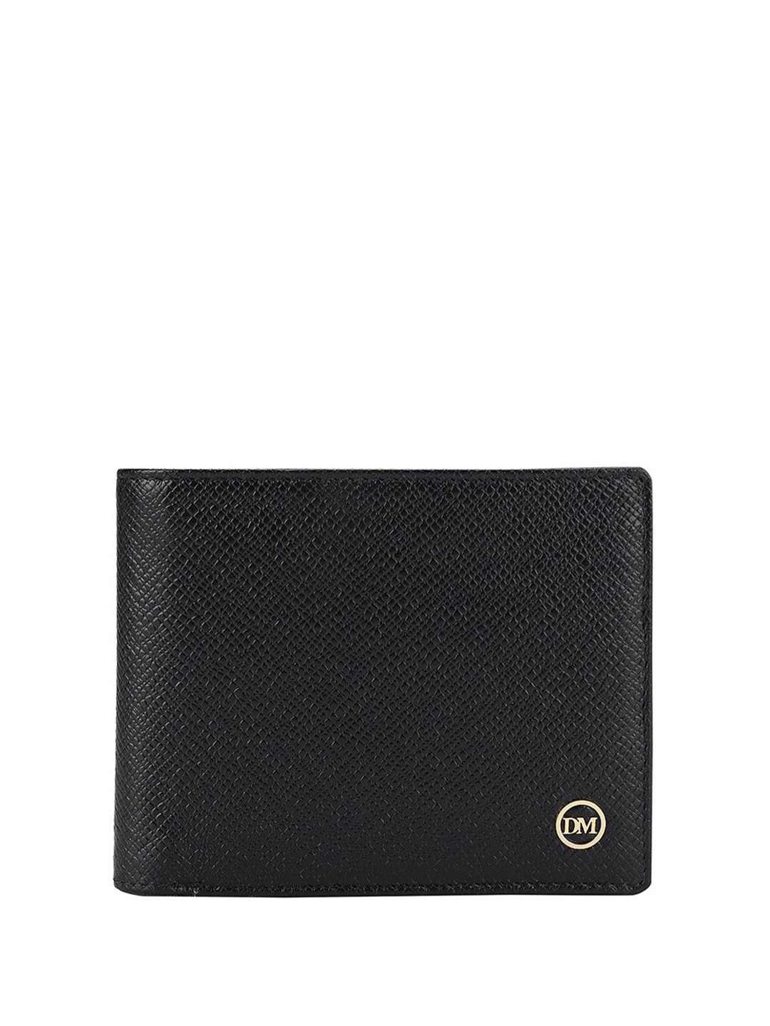 

Da Milano Textured Leather Two Fold Wallet, Black