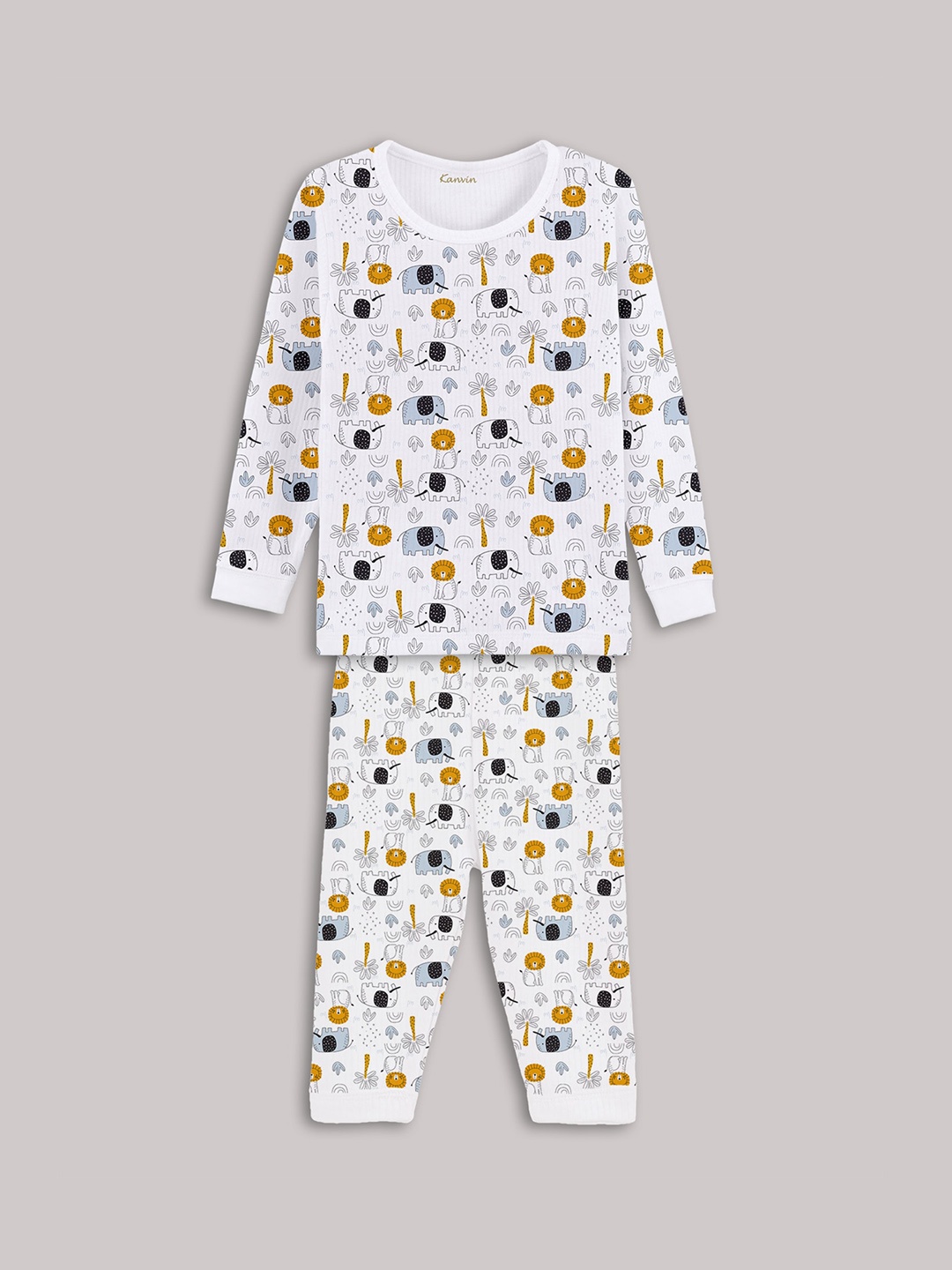 

Kanvin Girls Printed Thermal Set, White