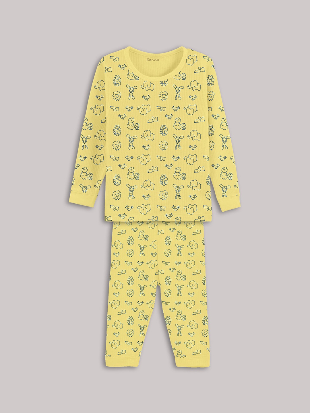 

Kanvin Girls Printed Thermal Set, Yellow