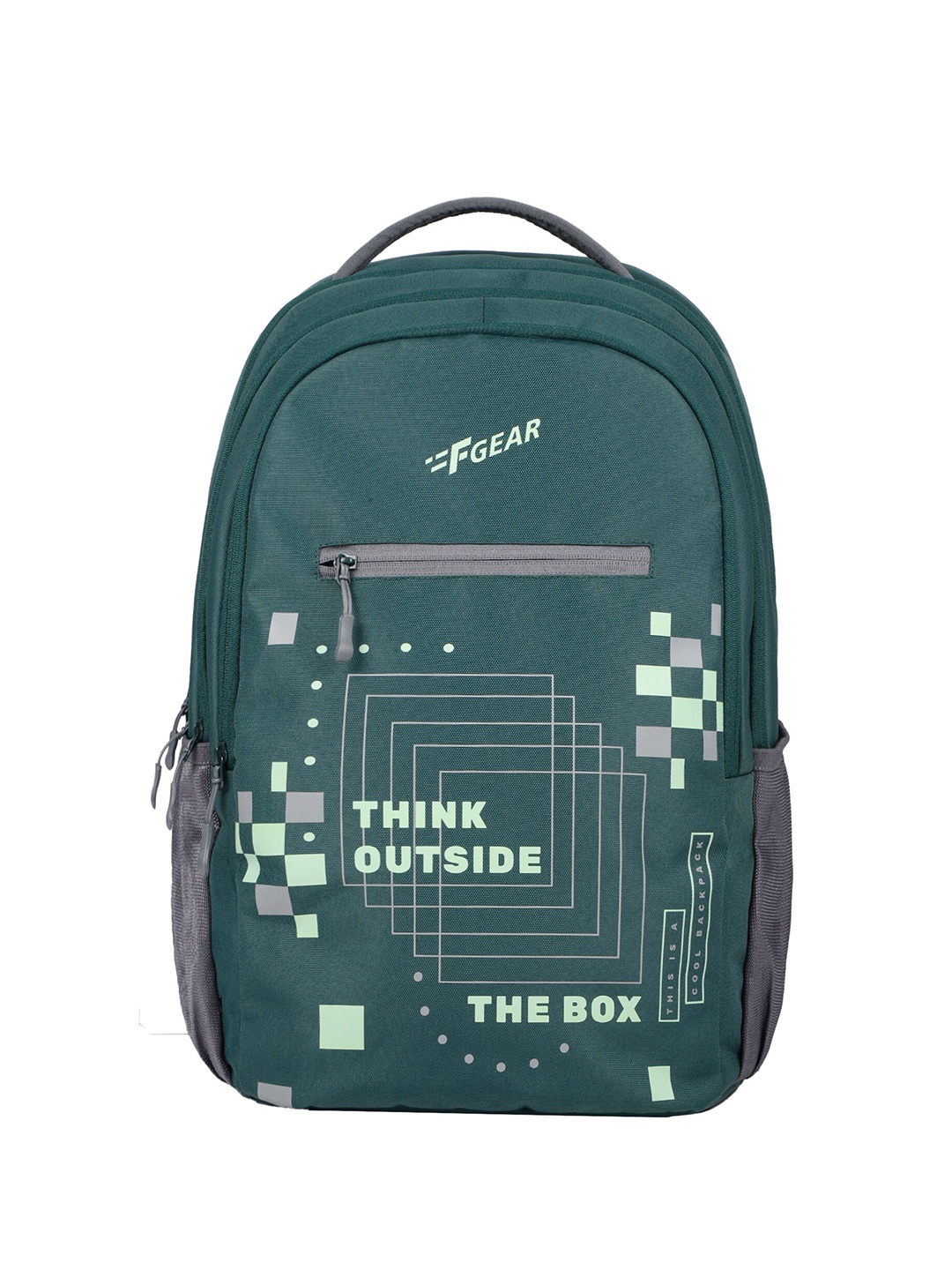 

F Gear Unisex Geometric Printed Padded Backpack, Green