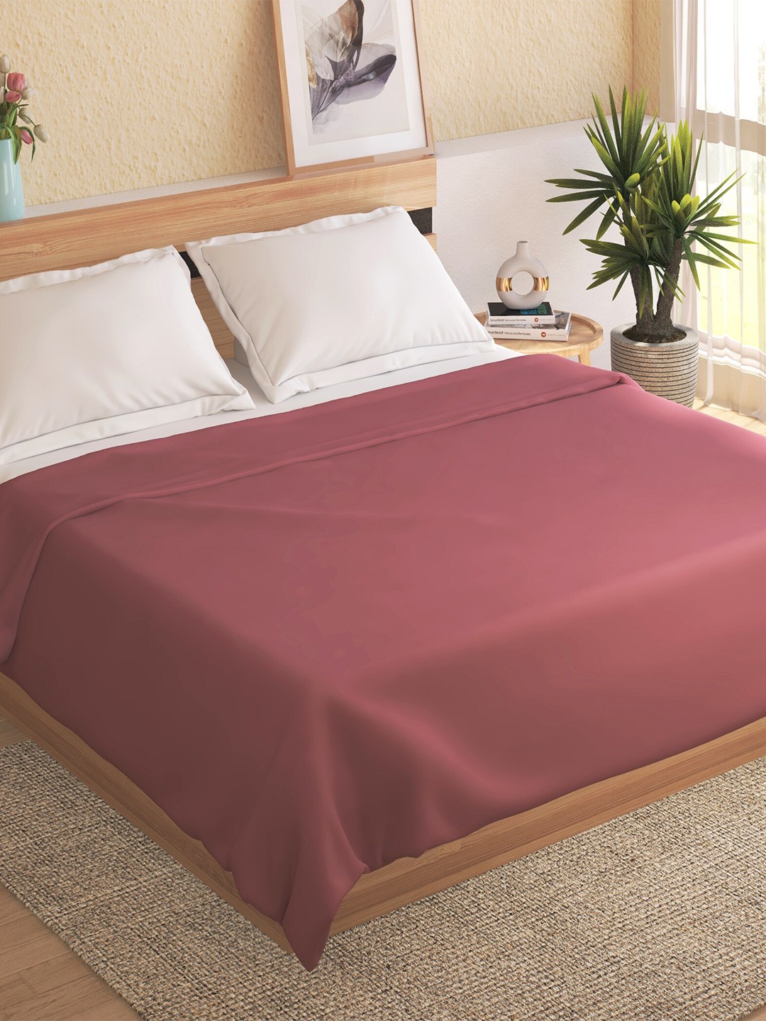 

Home Centre Maroon 150 GSM Double Bed Blanket