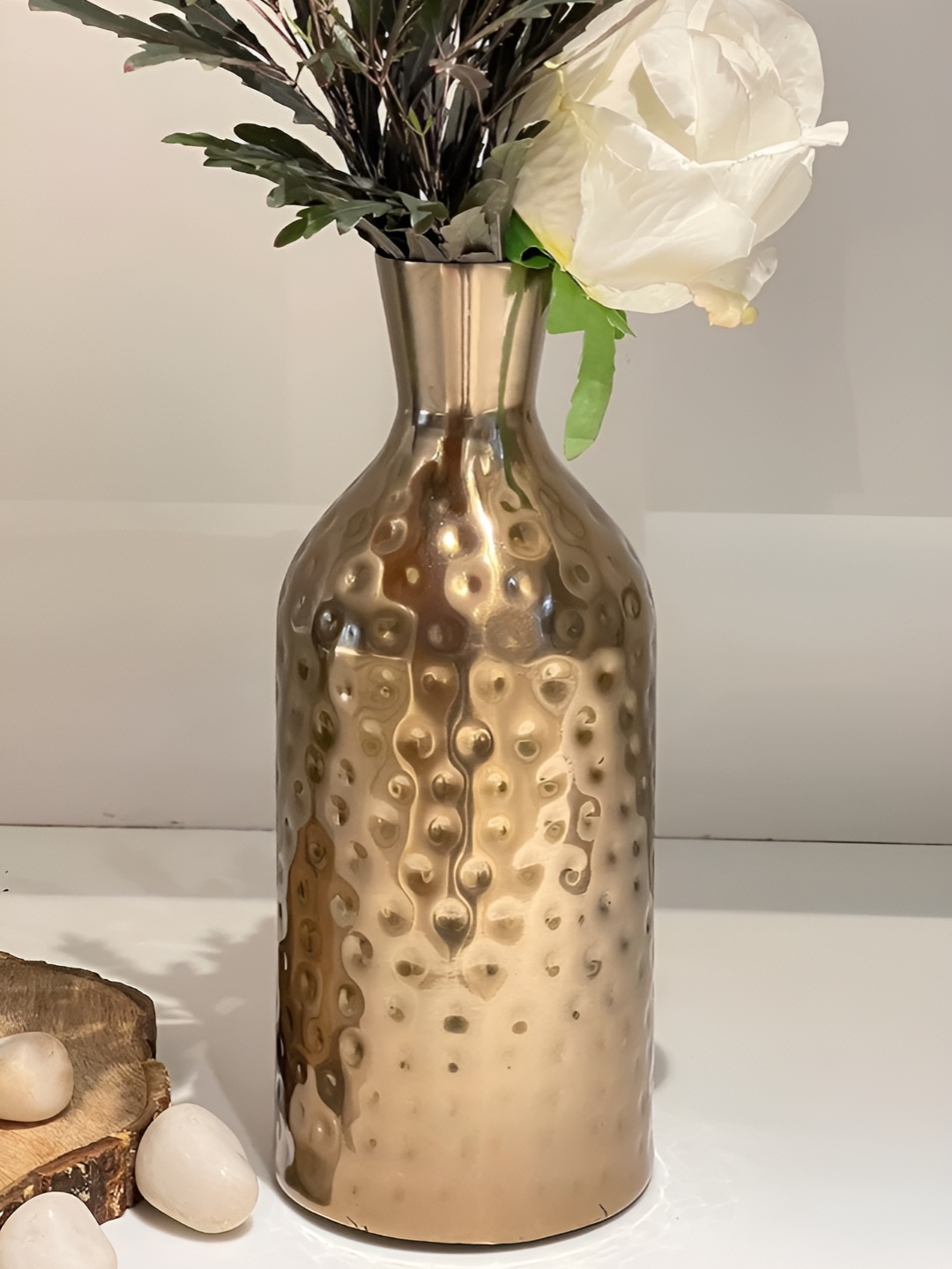 

CK HOMEZ Gold-toned Metal Flower Vase