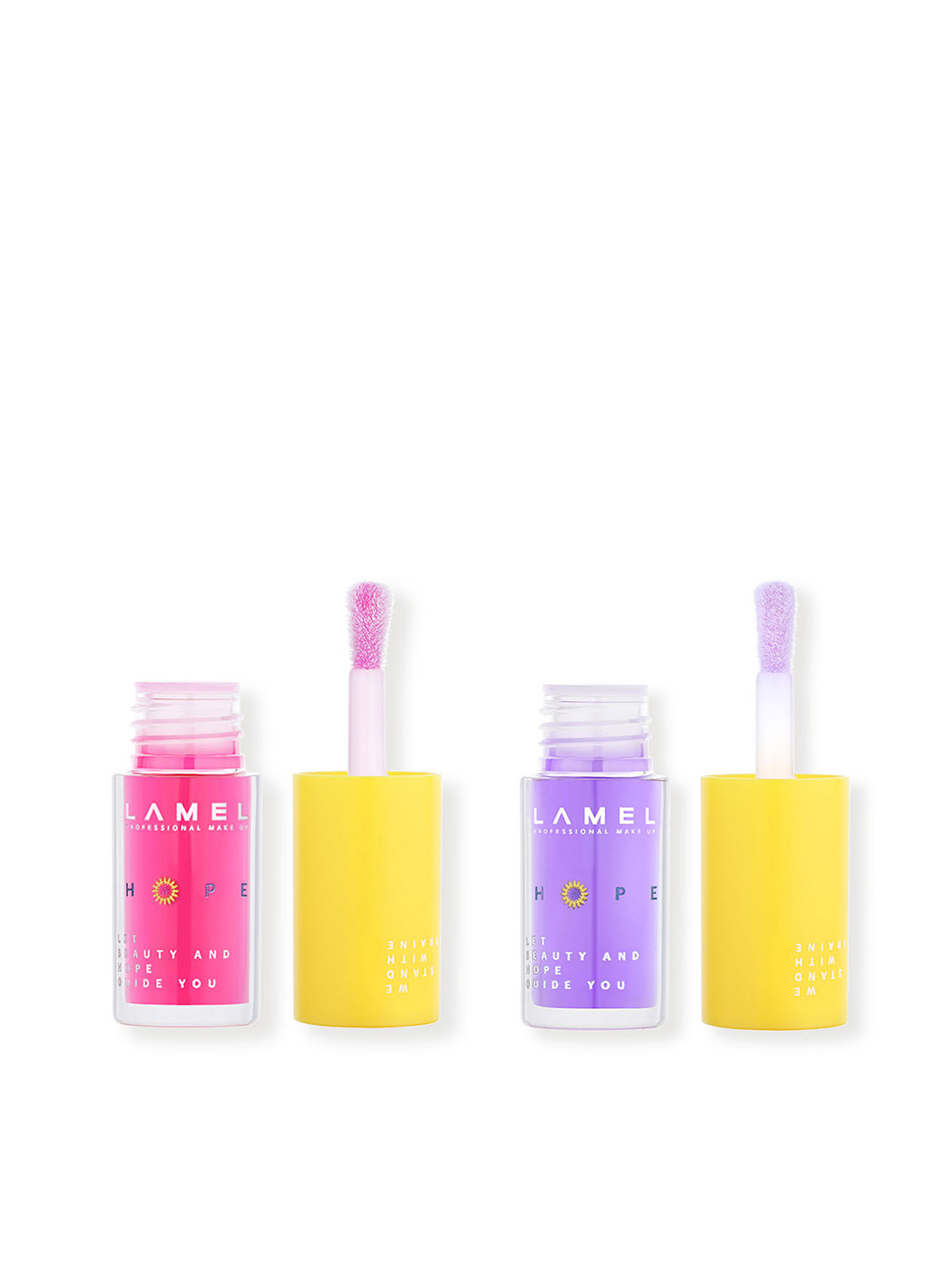 

LAMEL Set of 2 Hope Glow Non-Sticky Lip Oil 3.7ml each - Courage 401 & Liberty 402, Pink