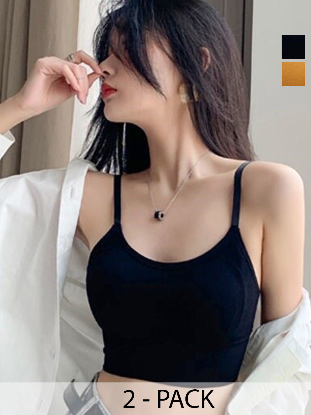 

UNDER 1000 Pack Of 2 Full Coverage Lightly Padded T-shirt Bra With All Day Comfort, Black