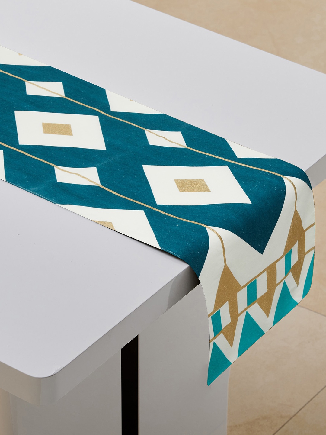 

Home Centre Corsica Geometric Table Runner, Blue