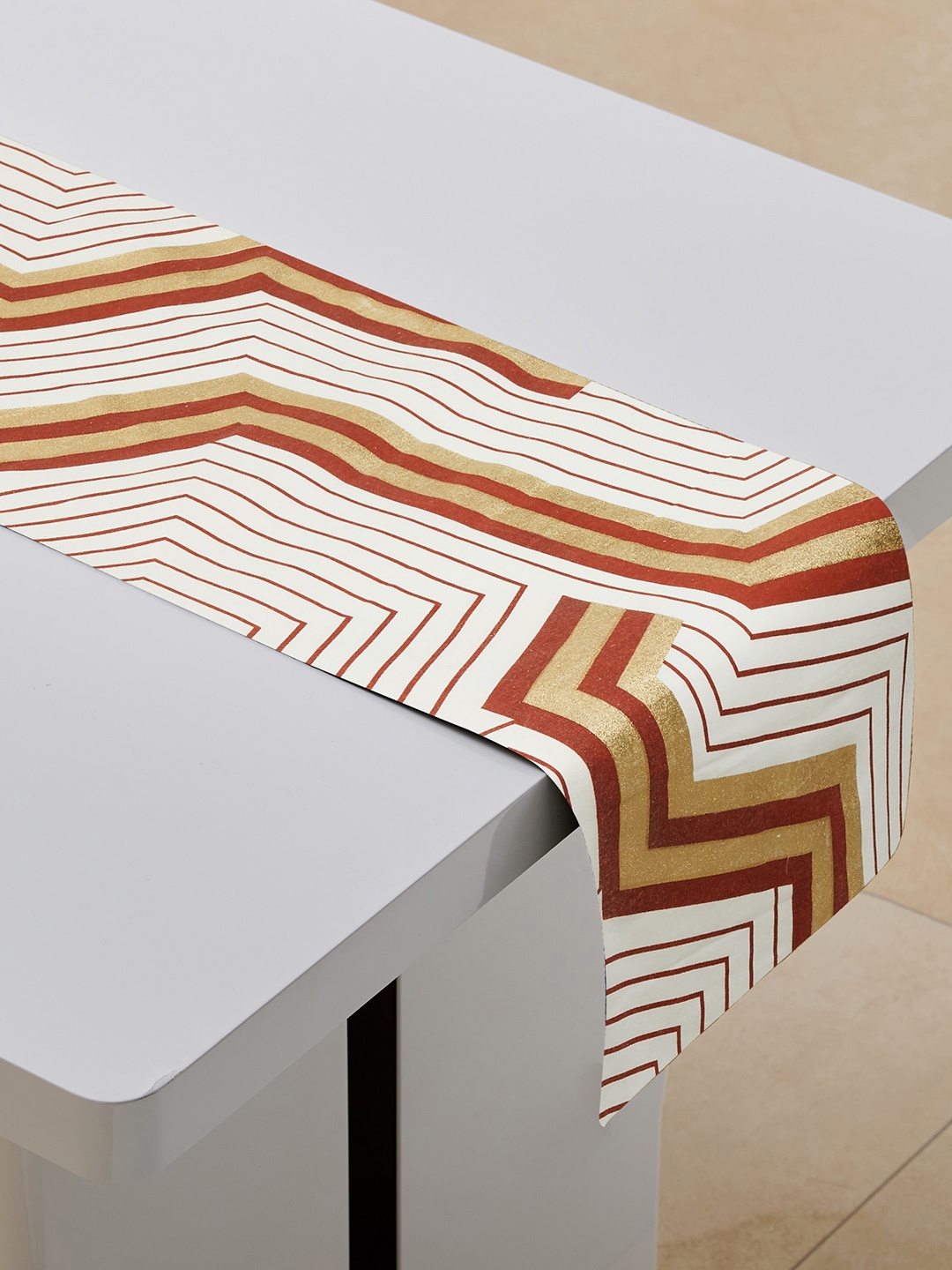

Home Centre Beige & Brown Corsica Foil Printed Table Runner