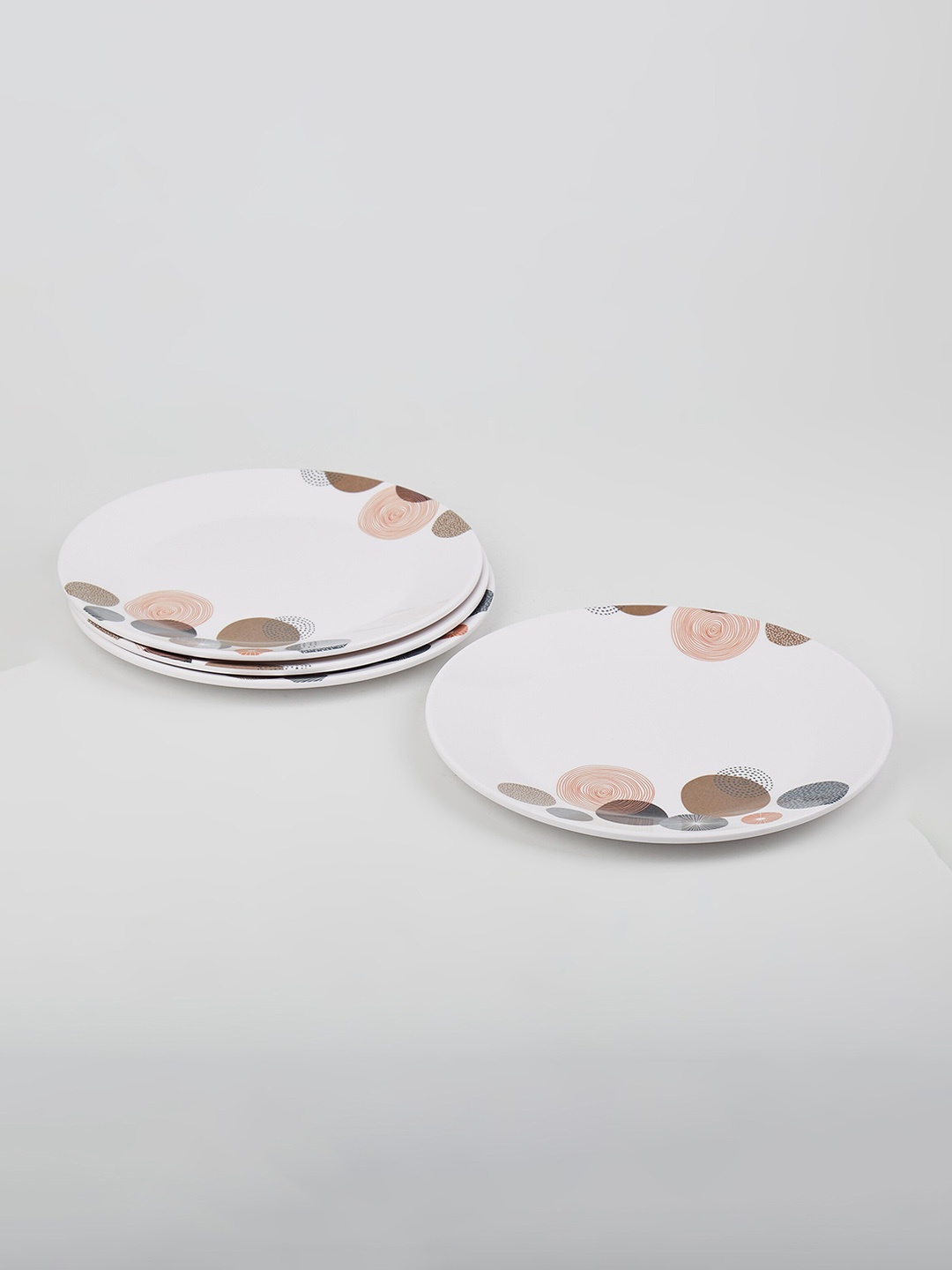 

Home Centre Corsica Azalea 4 Pcs White & Brown Printed Dinner Plates