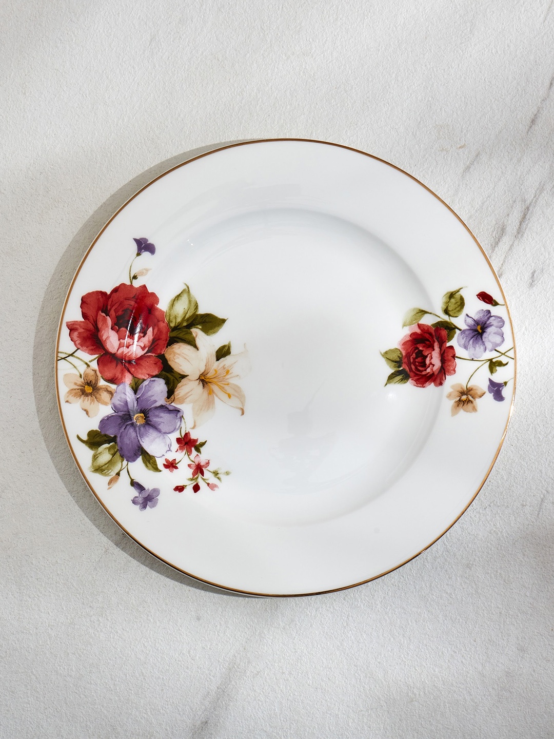 

Home Centre Signature Series White Floral Printed Side Plate
