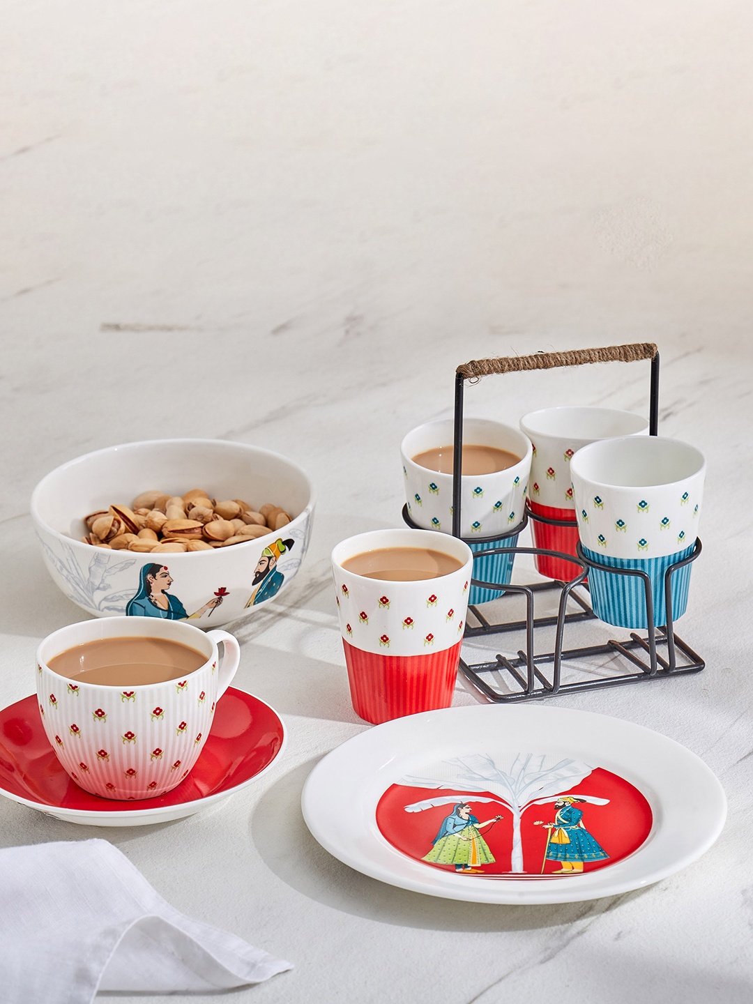 

Home Centre Raisa Rajarani White & Blue Printed Cereal Bowl 600 ml