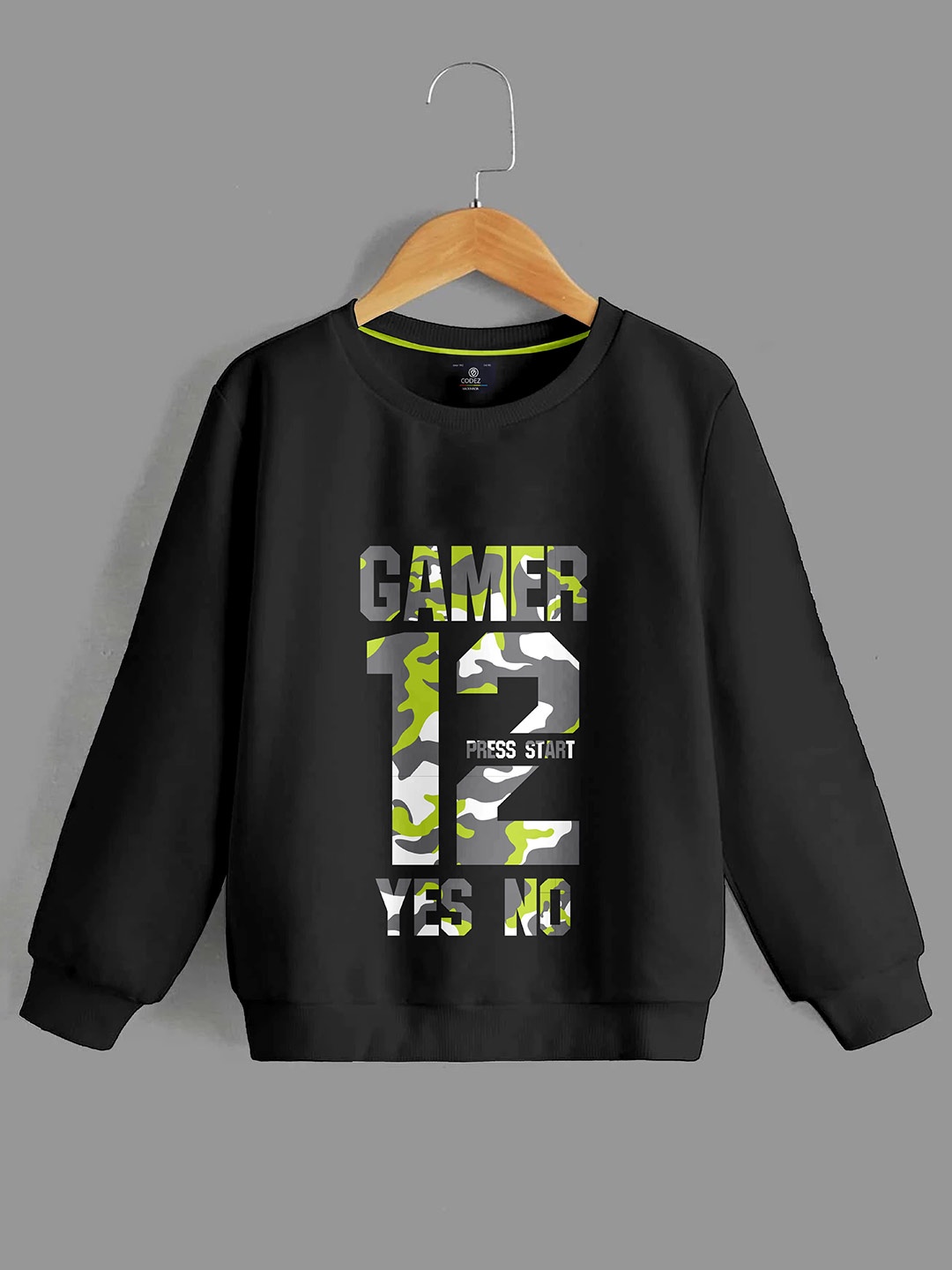 

BAESD Boys Typographic Printed Fleece Sweatshirt, Black