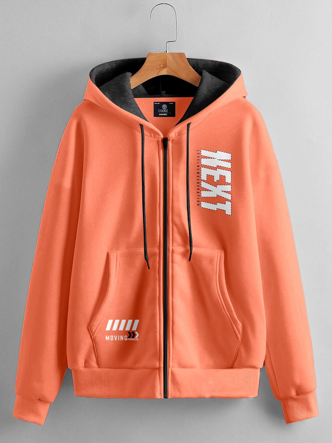 

BAESD Boys Printed Hooded Fleece Front-Open Sweatshirt, Peach