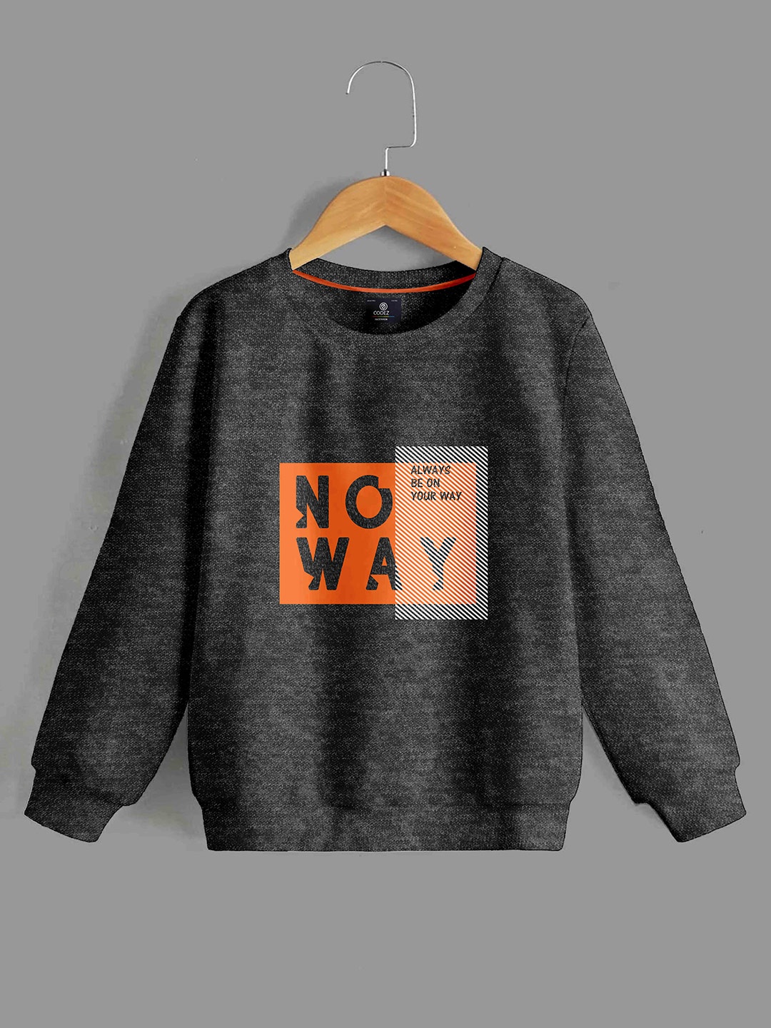 

BAESD Boys Typographic Printed Fleece Sweatshirt, Charcoal