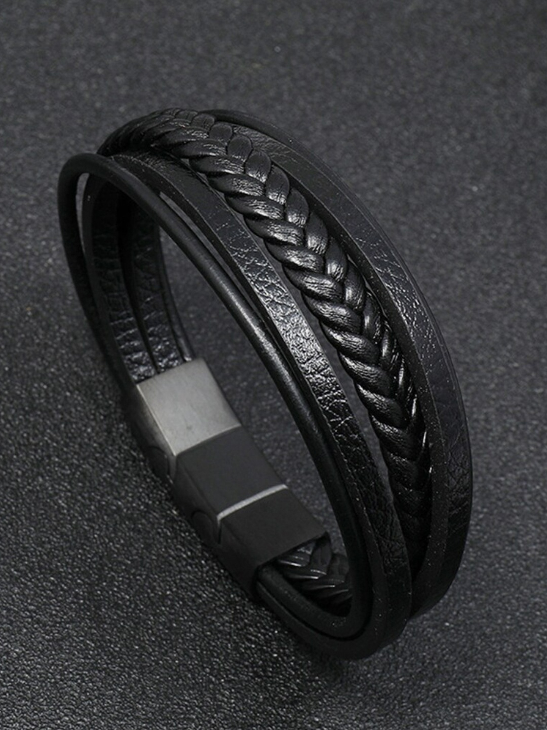 

The Roadster Lifestyle Co. Men Nubuck Trendy Elasticated Bracelet, Black