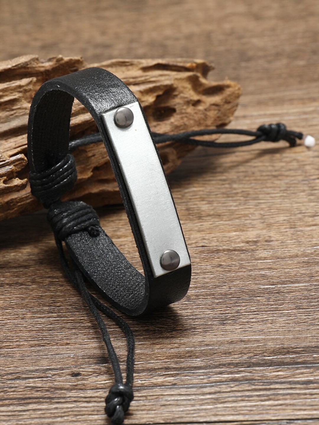 

The Roadster Lifestyle Co. Men Black Nomadic Steel Elasticated Bracelet