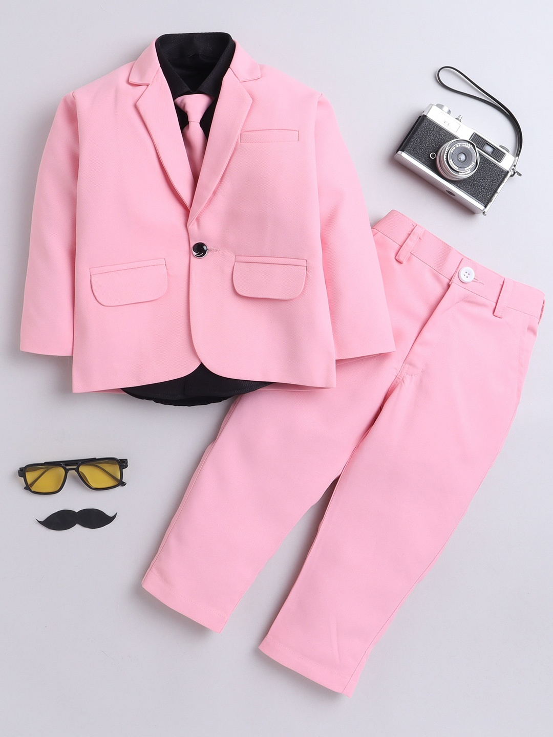 

Lil homies Boys Single Breasted Three-Piece Suit, Pink