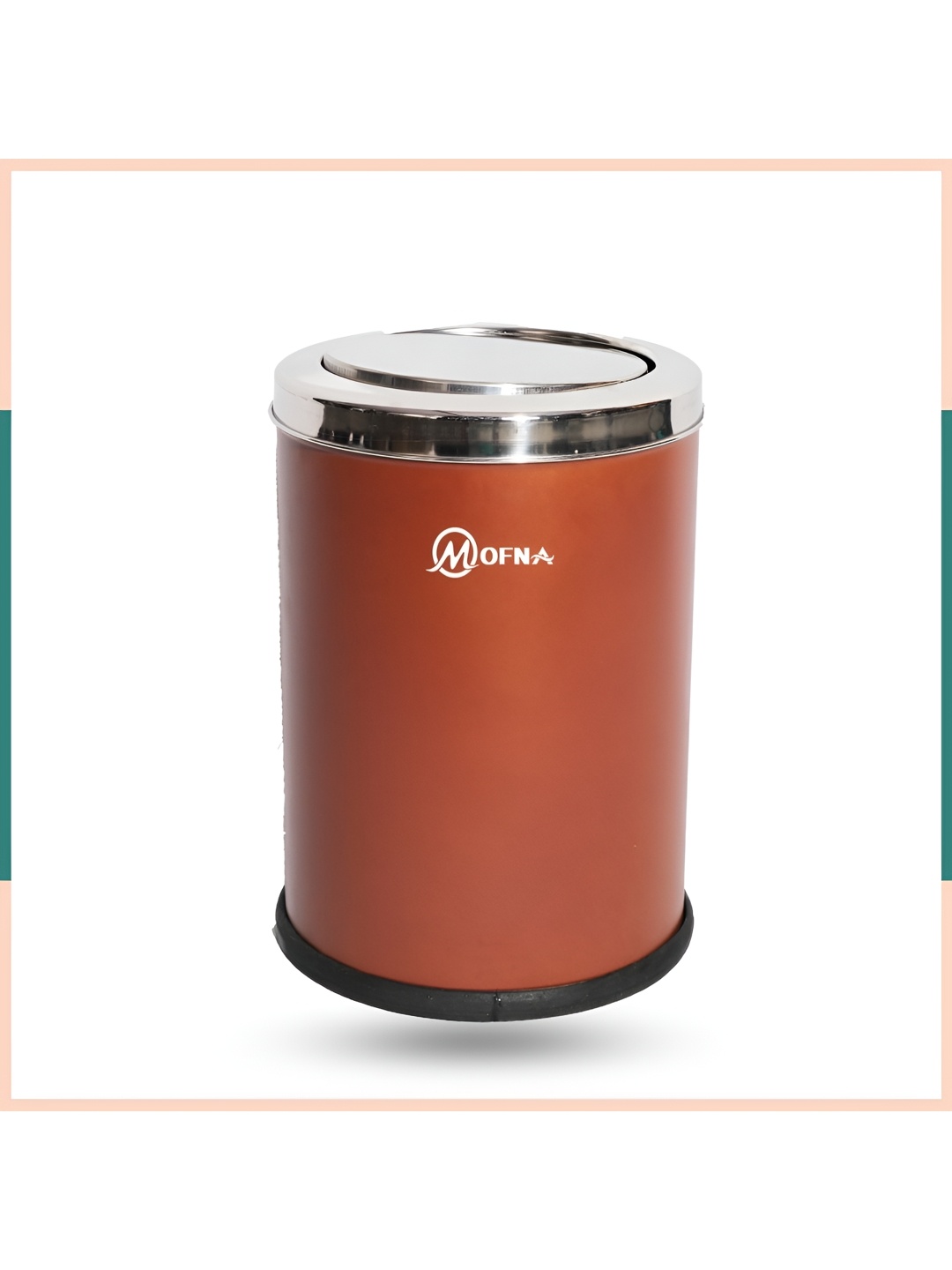 

MOFNA Brown Stainless Steel Swing Dustbin 30 Liters