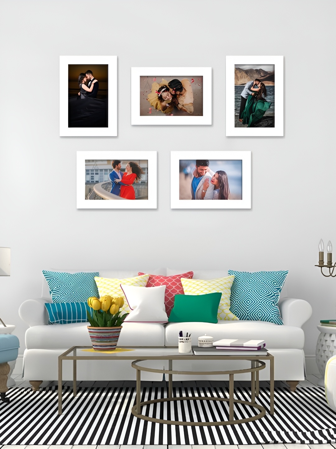 

Ag Crafts White 7 Pieces Wood Core Photo Frames