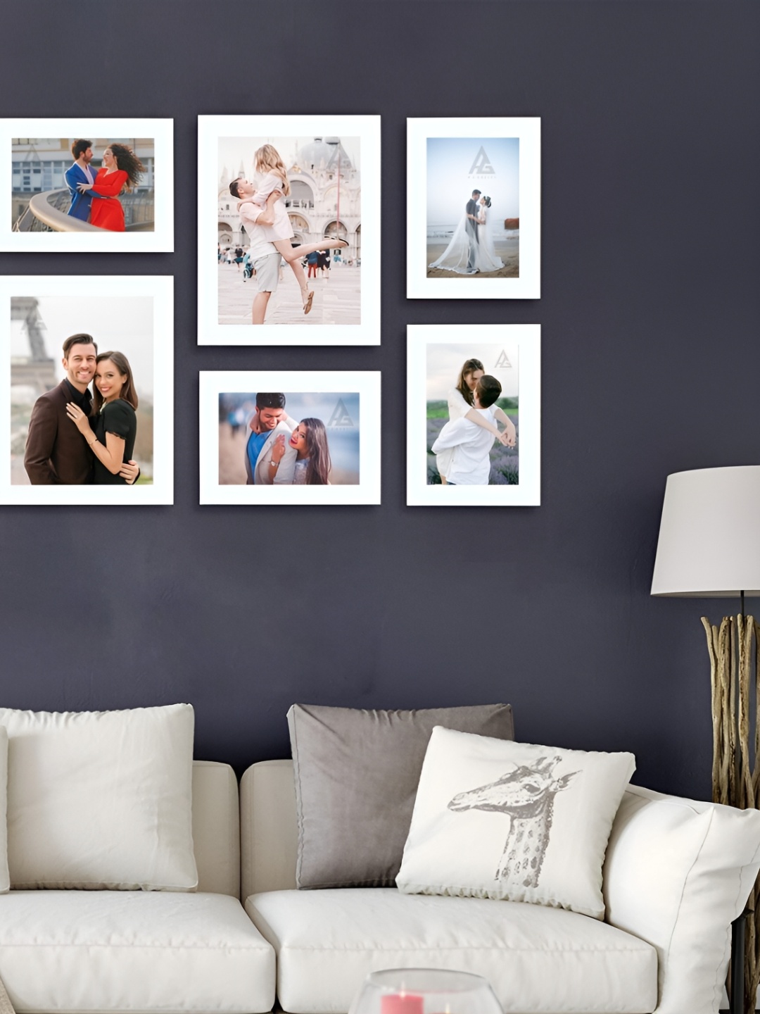

Ag Crafts White 6 Pieces Wood Core Photo Frames