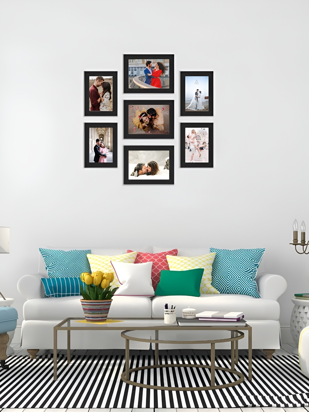 

Ag Crafts Black 7 Pieces Wood Core Photo Frames