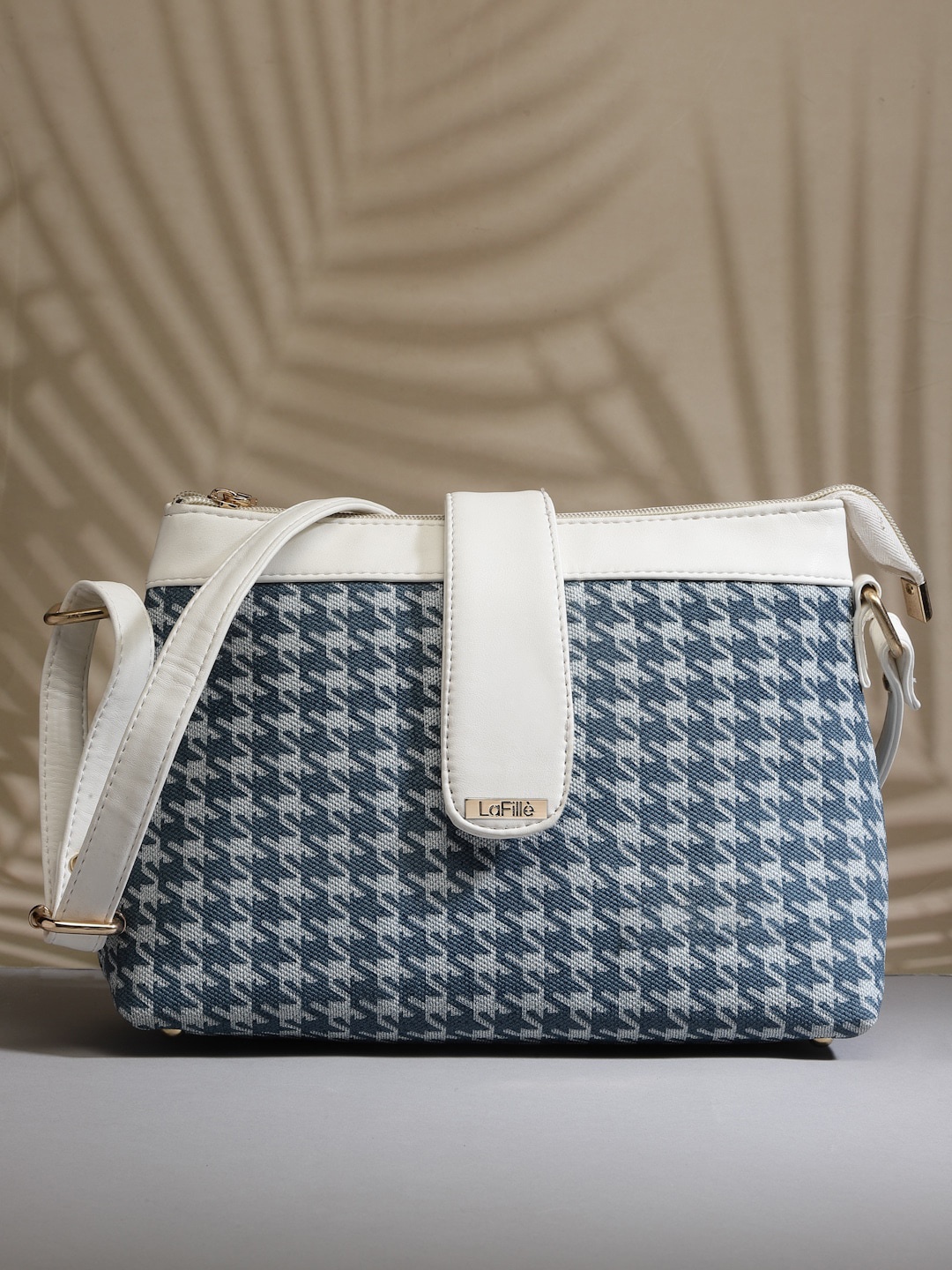 

LaFille Geometric Printed Sling Bag, Blue