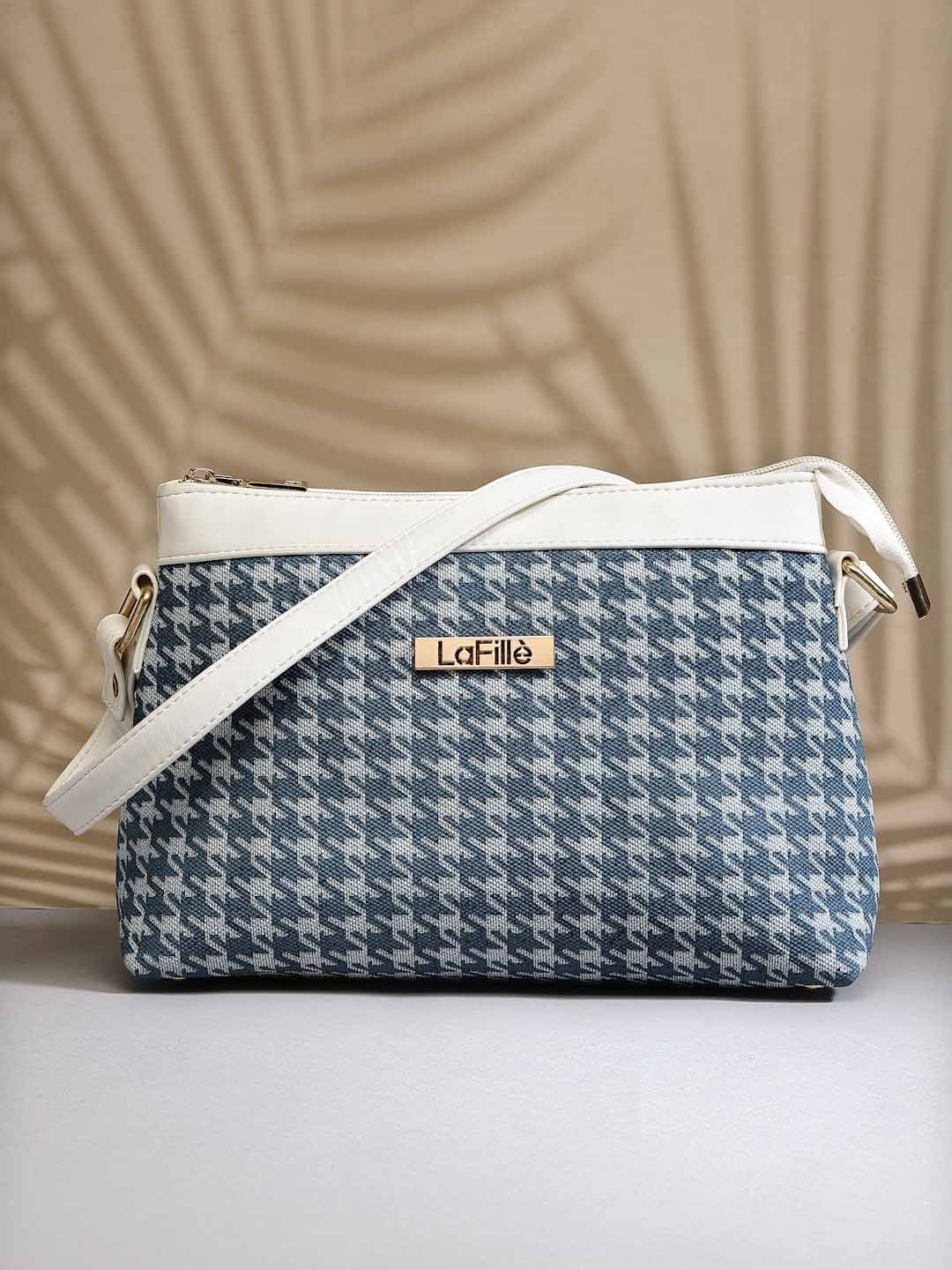 

LaFille Checked Structured Sling Bag, Blue