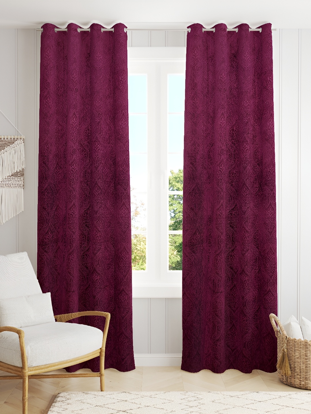 

Galaxy Home Decor Violet 2 Pieces Room Darkening Window Curtains