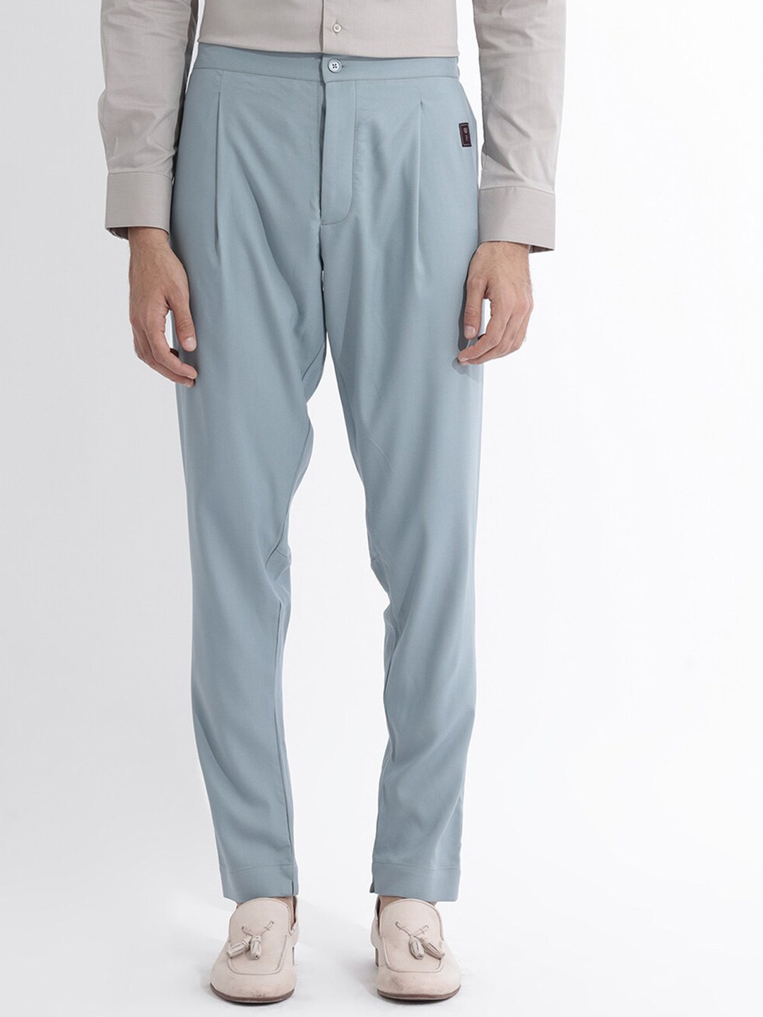 

RARE RABBIT Men Medo-P Regular Fit Front-Pleated Trousers, Green