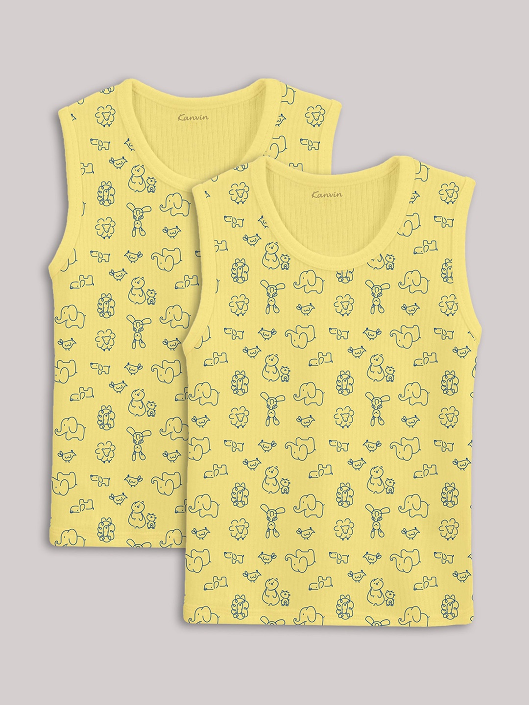 

Kanvin Boys Pack Of 2 Printed Thermal Tops, Yellow