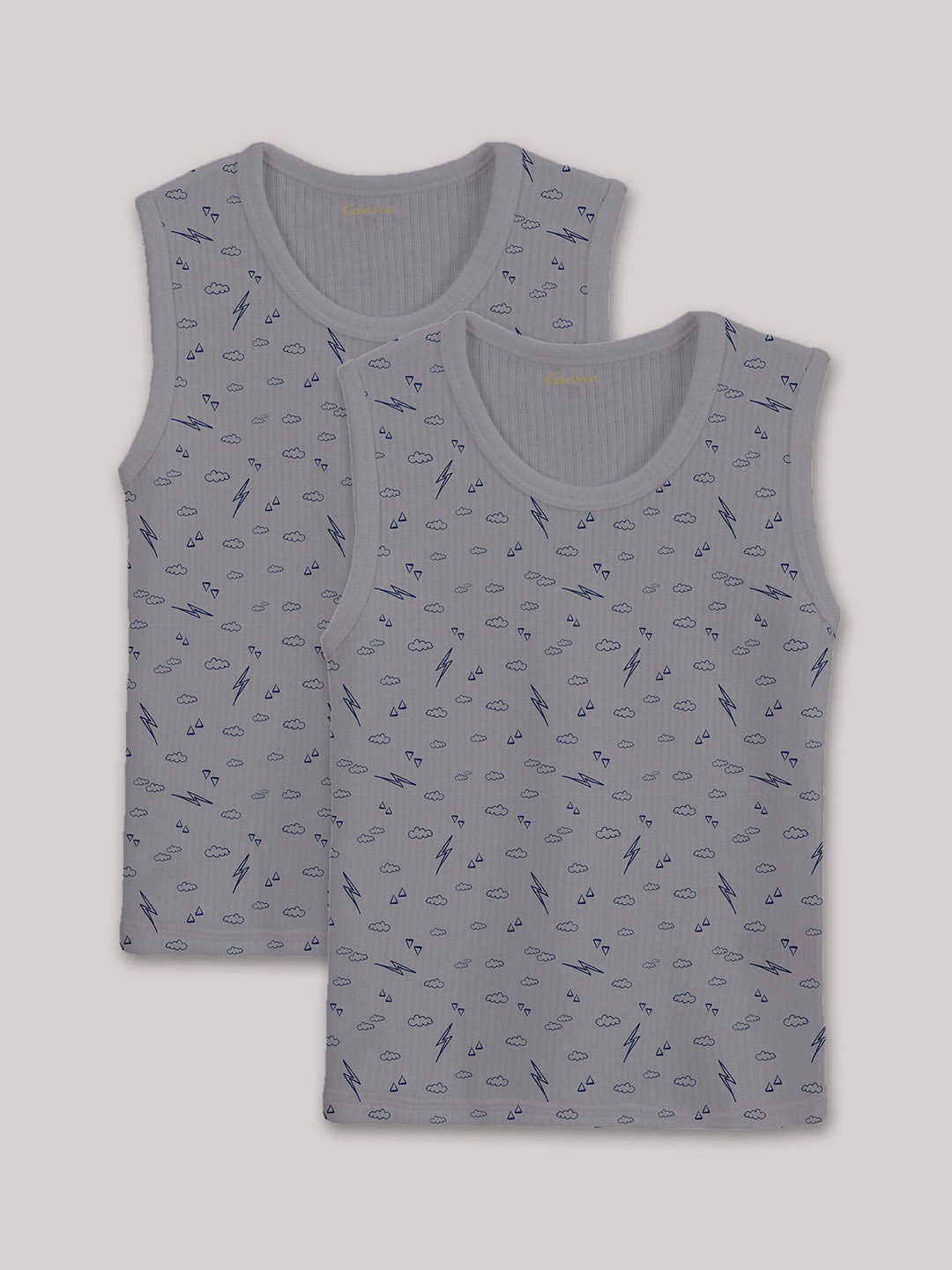 

Kanvin Boys Pack Of 2 Printed Thermal Tops, Grey