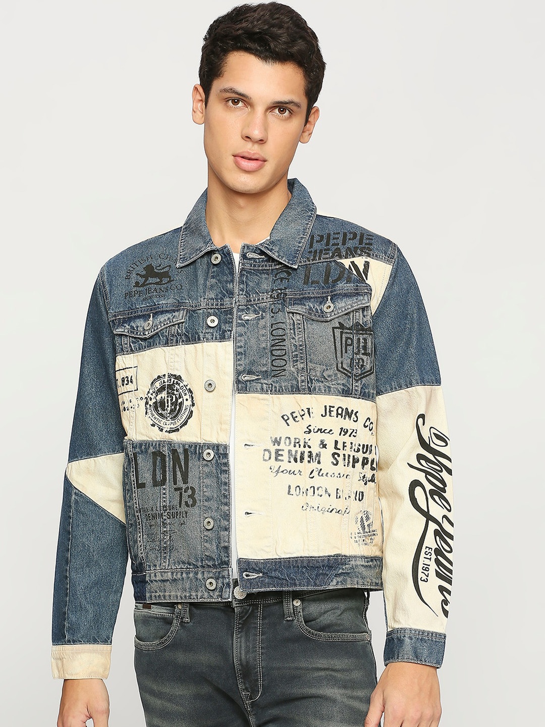 

Pepe Jeans Washed Cotton Denim Jacket, Blue