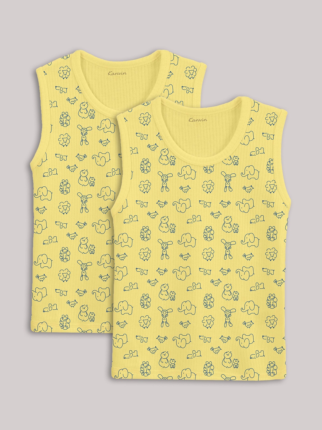 

Kanvin Girls Pack Of 2 Printed Thermal Tops, Yellow