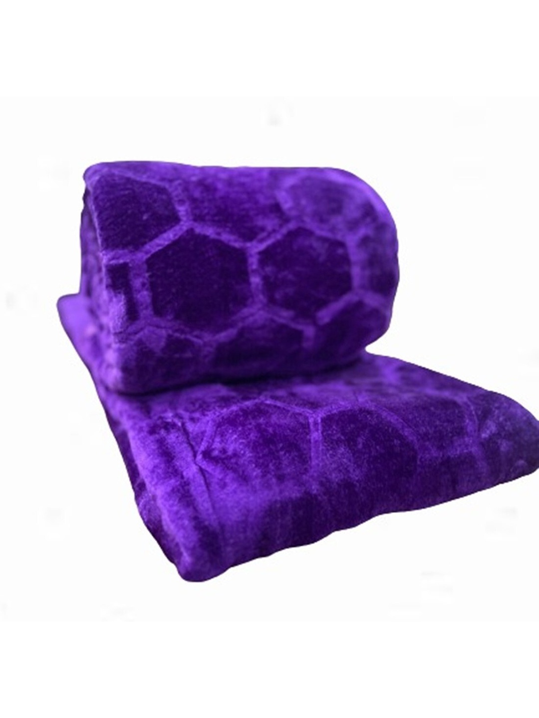 

Home Sizzler Purple Geometric Textured Mink 350 GSM Double Bed Blanket