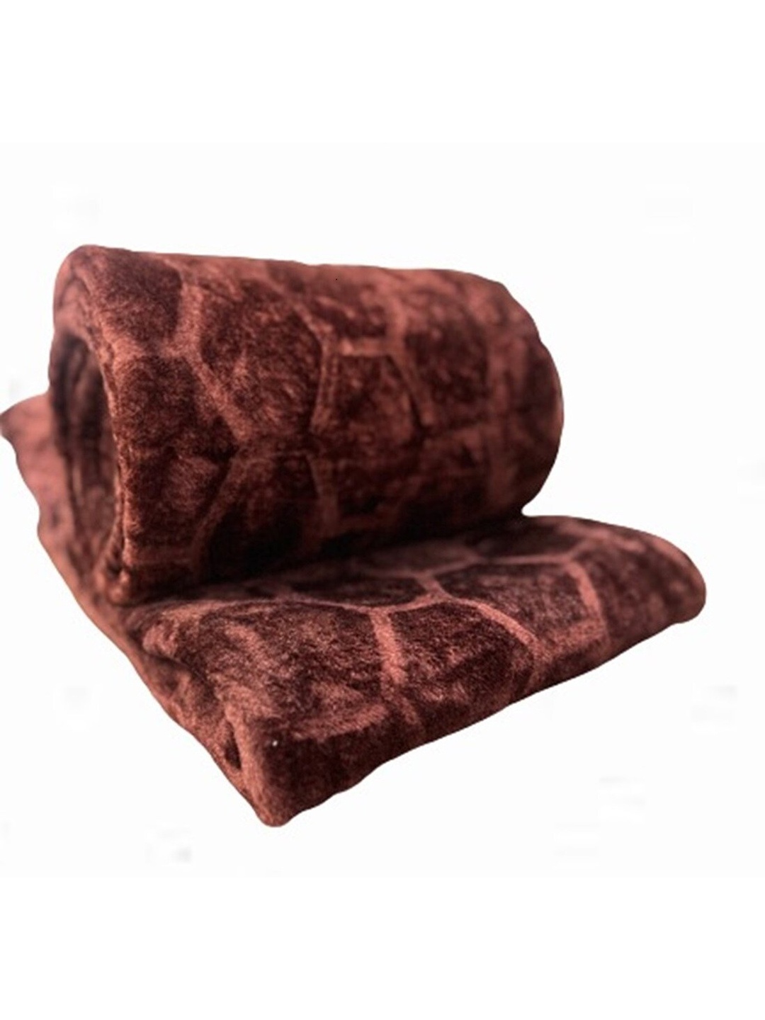 

Home Sizzler Brown Geometric Textured Mink 350 GSM Double Bed Blanket
