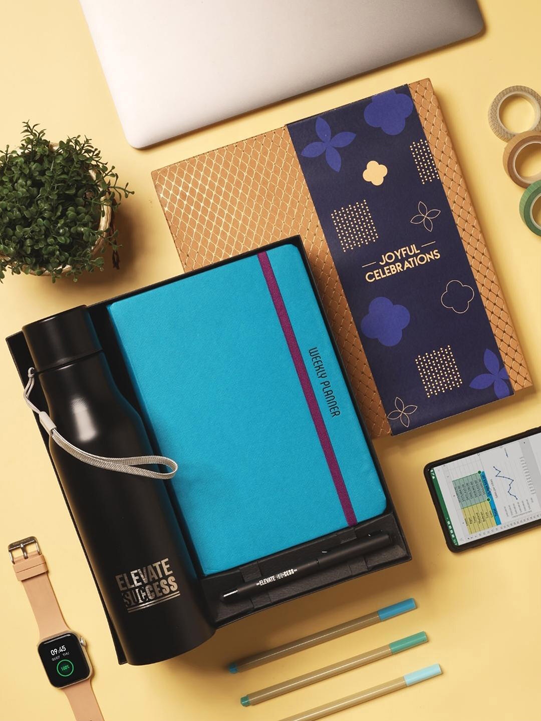 

Doodle Printed Undated Executive Planner Gift Set, Turquoise blue