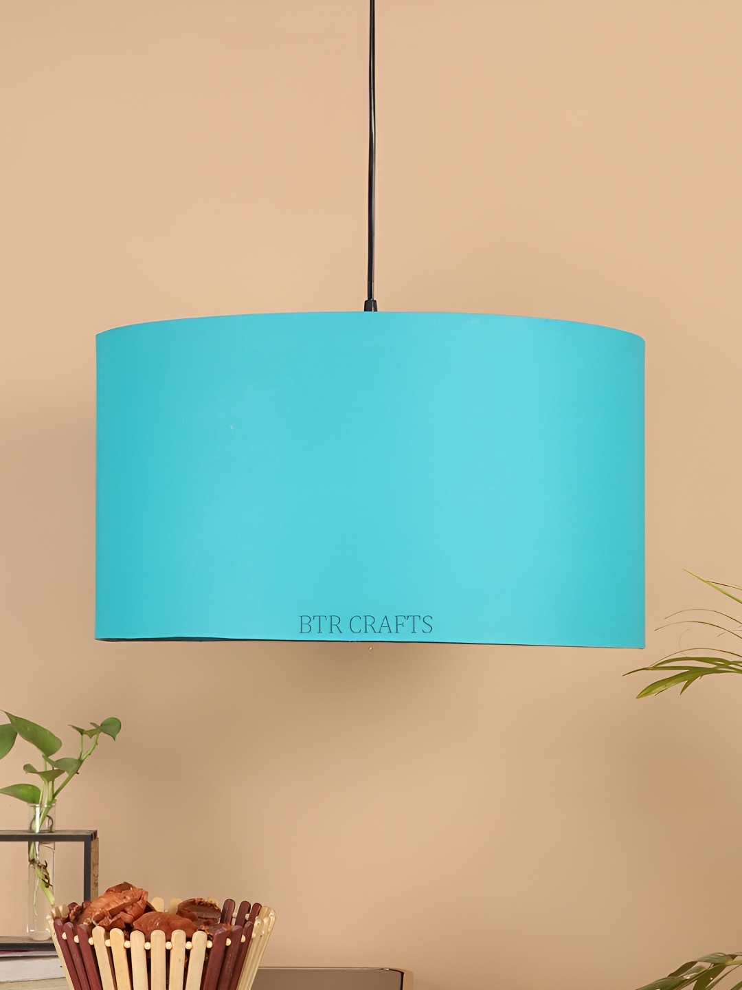 

BTR CRAFTS Teal Cylindrical shaped Contemporary Ceiling Lamp