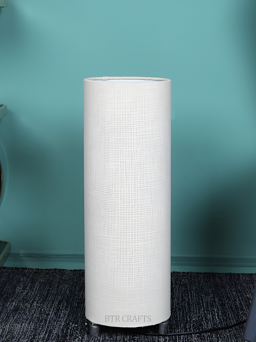 

BTR CRAFTS Grey Cylinderical Floor Lamp With Metal Supporters