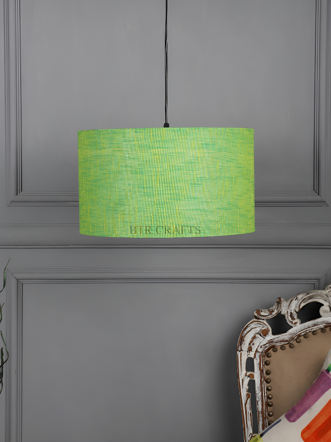 

BTR CRAFTS Green Textured Cylindrical shaped Contemporary Ceiling Lamp