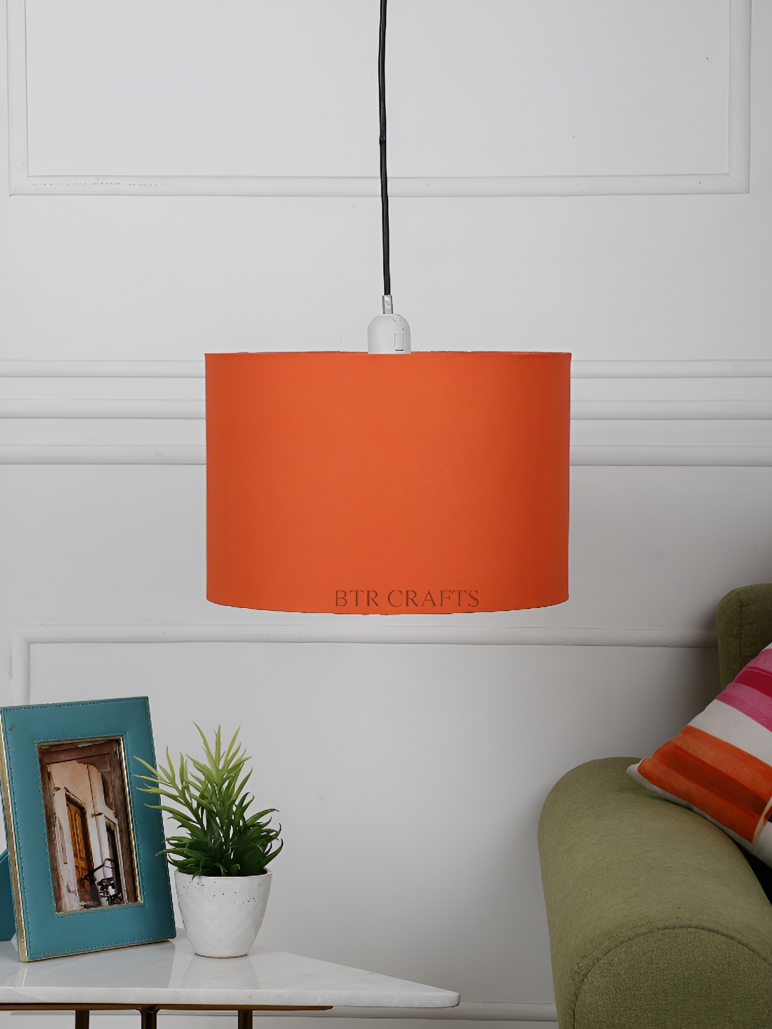 

BTR CRAFTS Orange Cylindrical shaped Contemporary Ceiling Lamp