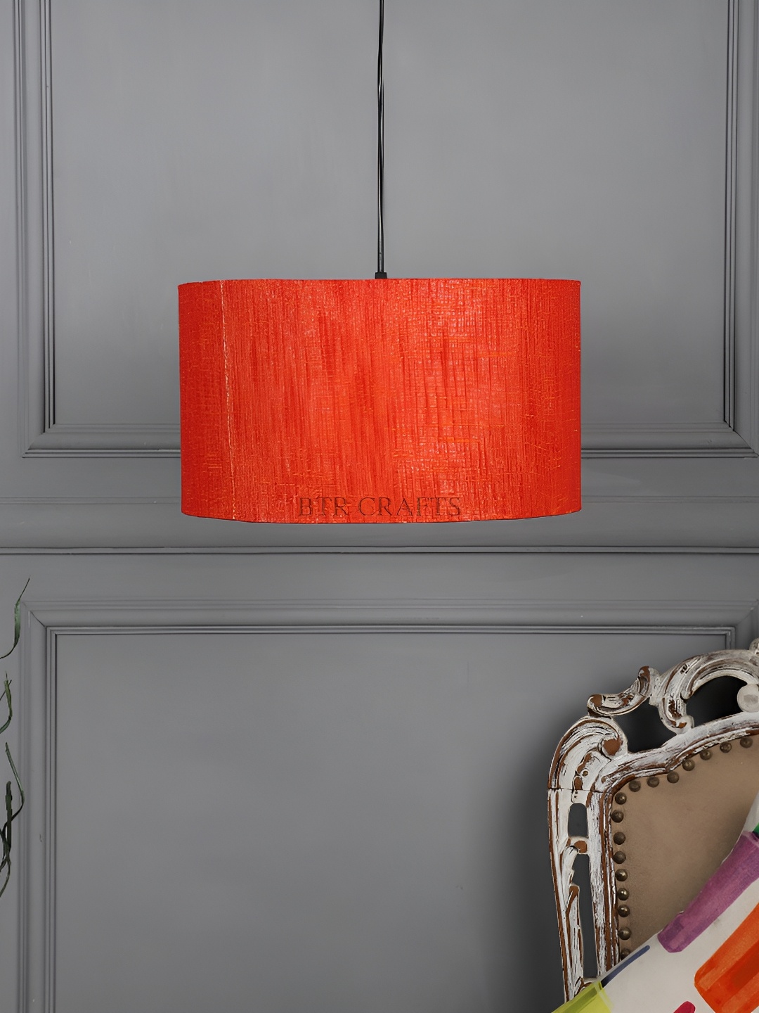 

BTR CRAFTS Red Textured Cylindrical shaped Contemporary Ceiling Lamp