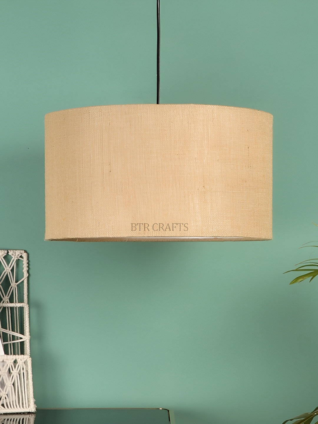 

BTR CRAFTS Beige Textured Cylindrical shaped Contemporary Ceiling Lamp