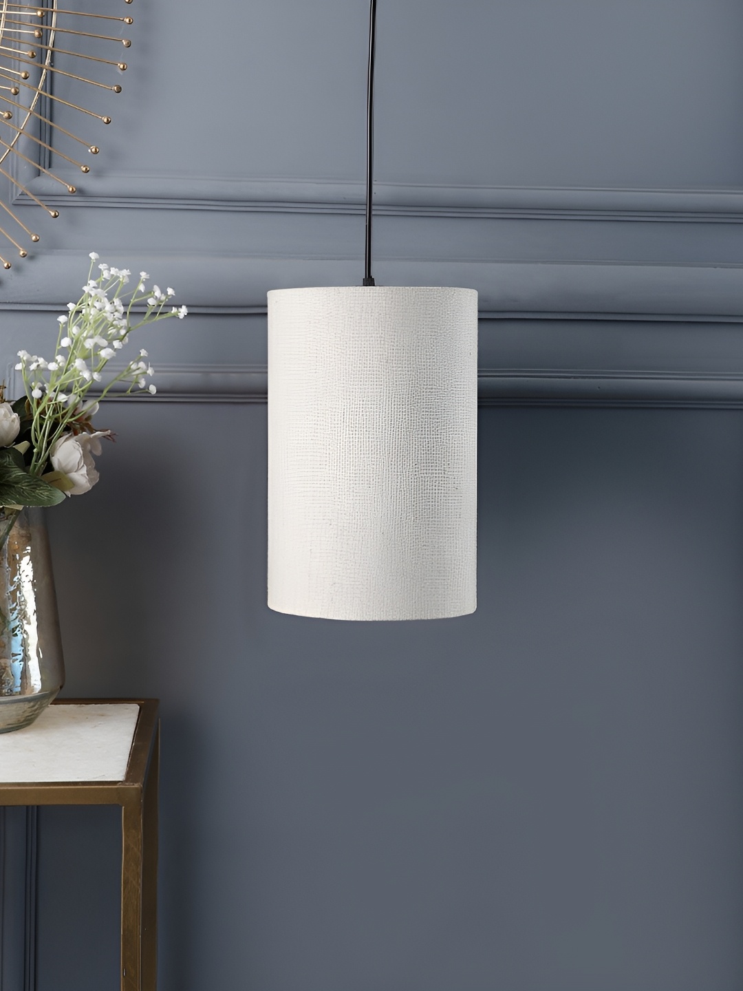 

BTR CRAFTS Off White Cylindrical Ceiling Lamp