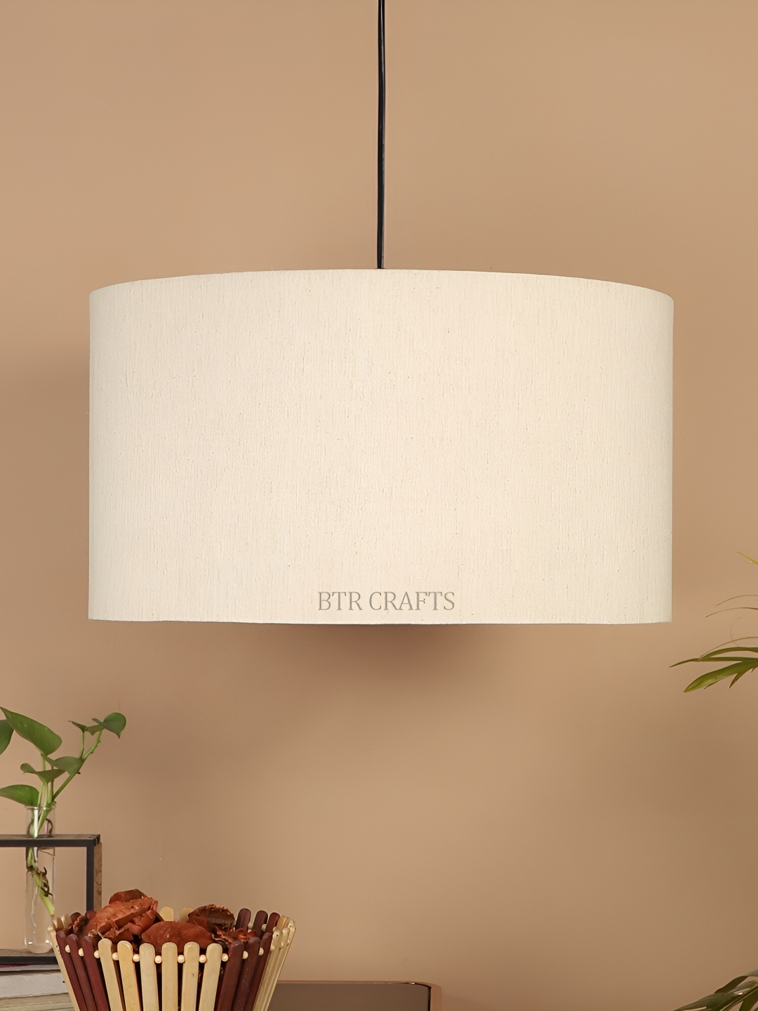 

BTR CRAFTS Off White Cylindrical Ceiling Lamp