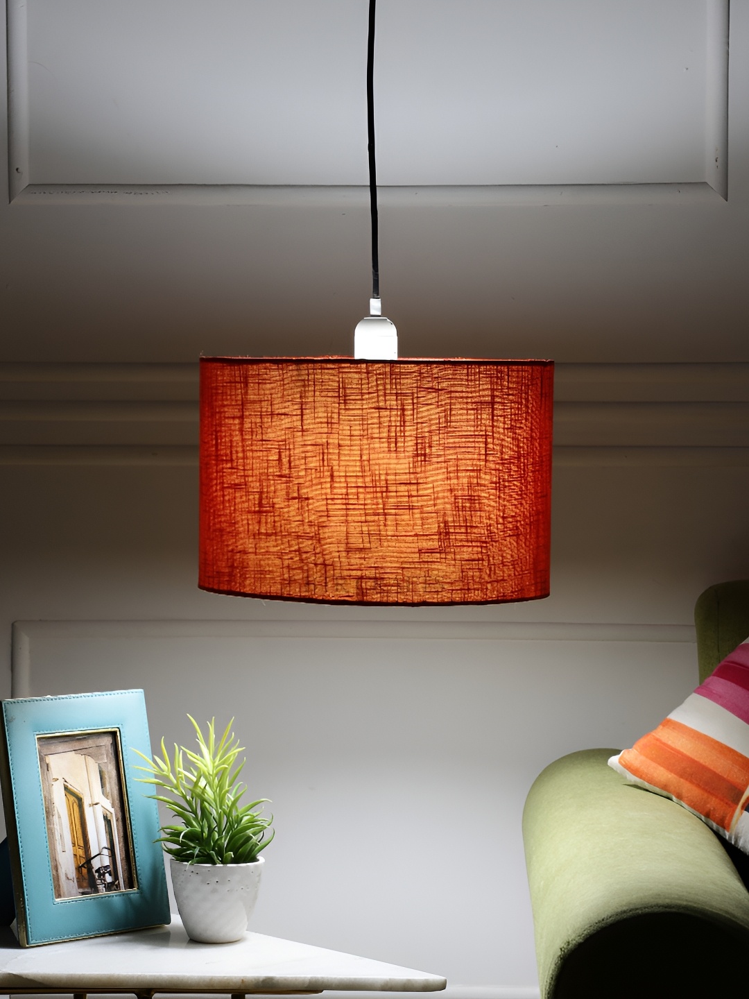 

BTR CRAFTS Red Textured Cylindrical Shaped Contemporary Ceiling Lamp