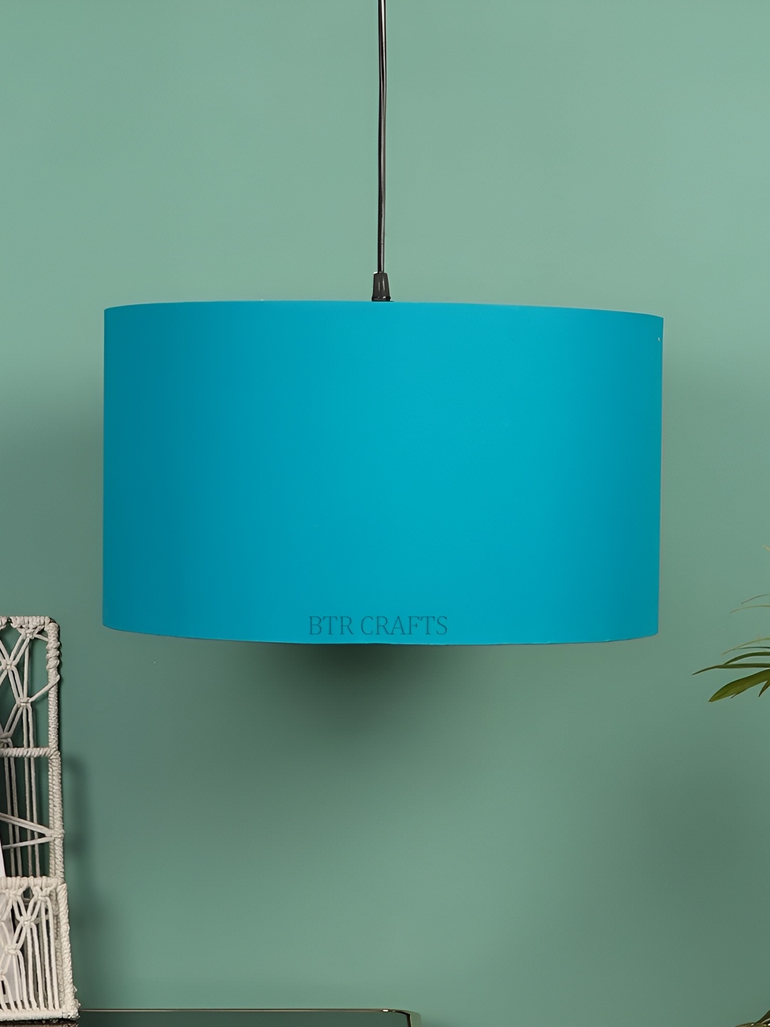 

BTR CRAFTS Teal Blue Cylindrical Shaped Contemporary Ceiling Lamp