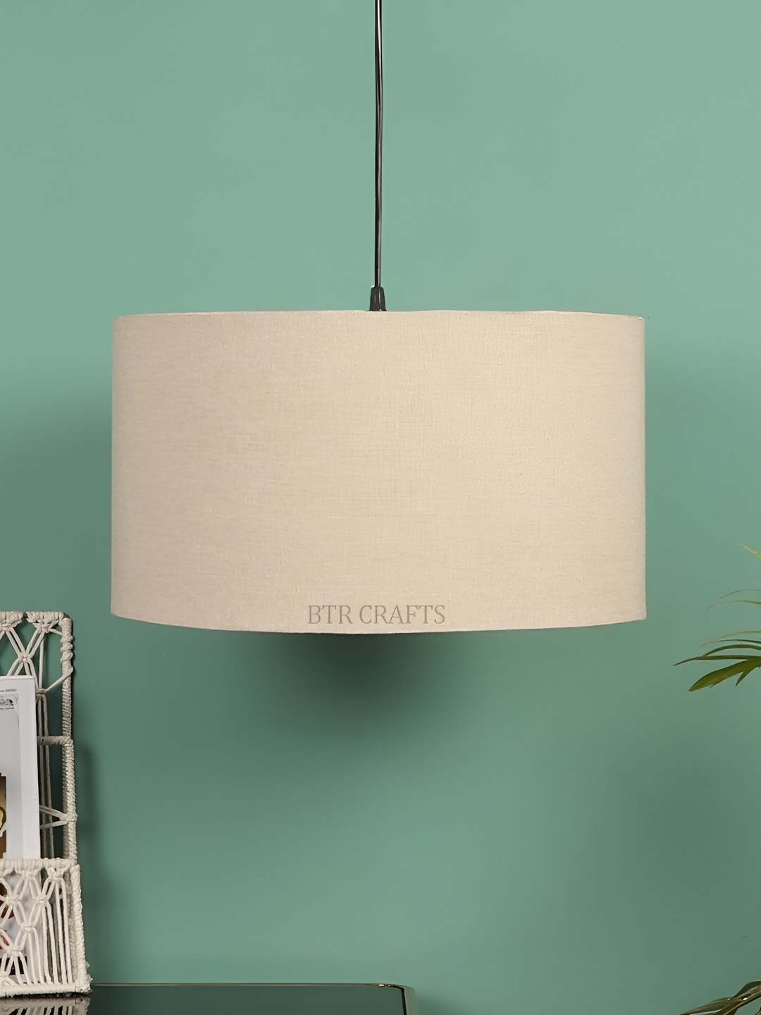 

BTR CRAFTS Beige Textured Cylindrical Shaped Contemporary Ceiling Lamp