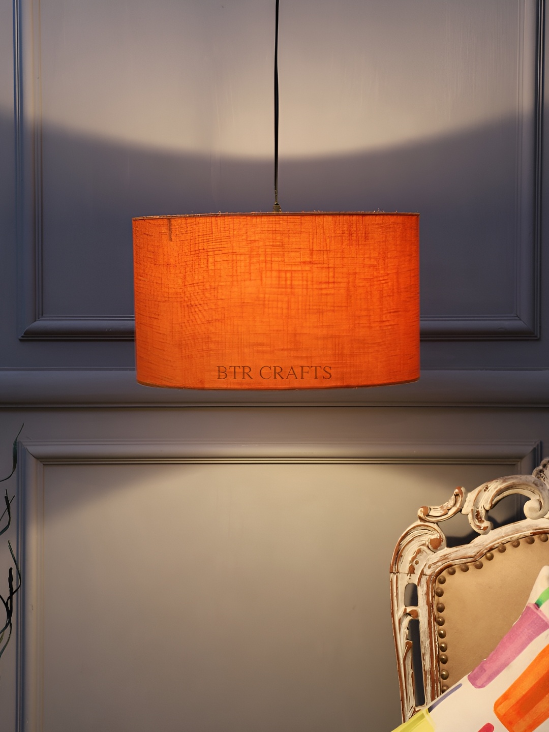 

BTR CRAFTS Orange Cylindrical shaped Contemporary Ceiling Lamp